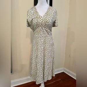 Hobbs‎ London Elegant Lina White and Gold Patterned Dress